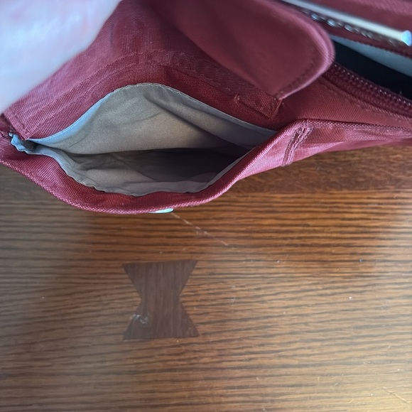 Baggallini Shoulder or Crossbody Bag. 10” x 11.5”. Red, maroon color. - Picture 7 of 10